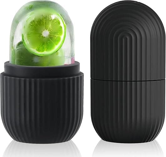 Facial Ice Roller, Convenient Use Portable DIY Face Care Face Massager Ice Tray for Home Travel (Stripe Black) thumbnail 8