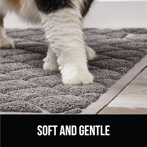 GORILLA GRIP Cat Litter Box Mat, 35x23, Water Resistant, US Designed Kitty Litter Trapping Mats, Easy to Clean, Scatter Control, Less Mess and Clean Floors, Kitten Supplies for Indoor Cats, Gray thumbnail 8