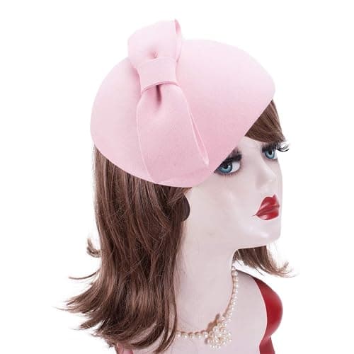Lawliet Teardrop Women 1940s Wool Felt Fascinator Hat Bow Tam Beret Casque A568 thumbnail 7