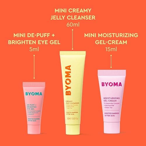 BYOMA Star Power Brightening Trio – 5ml De-Puff & Brighten Eye Gel, 60ml Creamy Jelly Cleanser, 15ml Moisturising Gel-Cream for Ultra-Hydrated, Healthy Skin thumbnail 2