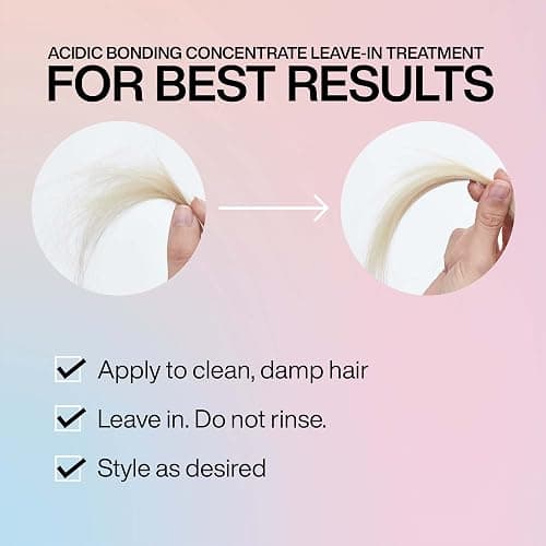 Redken Acidic Bonding Concentrate Leave In Conditioner - For Weak & Damaged Hair, Bond Building & Strengthening Hair Repair Treatment, Smooths & Provides Heat Protection thumbnail 13