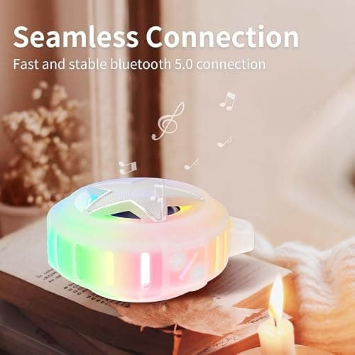 EBODA Bluetooth Shower Speaker, IP67 Waterproof Portable Speakers, Floating, TF Card, Small Outdoor Speaker with LED Light, True Wireless Stereo for Bike, Beach, Paddle Board, Kayak, Pool, Gifts thumbnail 5