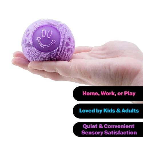Schylling NeeDoh Fuzz Ball - Sensory Toy with a Velvet Texture and Soft Cloud Squish - Wavy Pattern You Can See and Feel - Ages 3 and Up - Color May Vary; One Per Pack (Flower Power) thumbnail 4