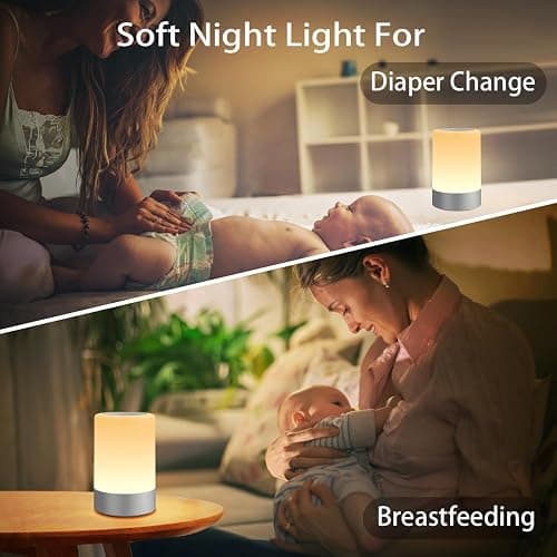 G Keni Nursery Night Light for Baby, Portable LED Touch Night Lamp for Kids and Adult, Breastfeeding, Sleep Aid, USB Rechargeable Nursing Lamp, Bedside Dimmable Warm Night Light, Soft Eye Caring thumbnail 4