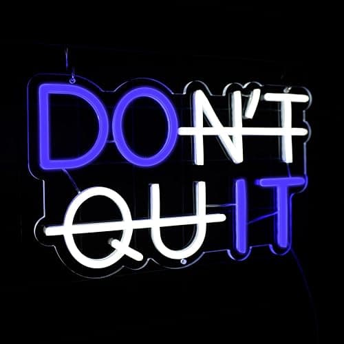 Neon Signs for Wall Decor - LED Neon Light Sign for Bedroom, Man Cave, Bar & Pub - USB Powered Decorative Wall Art for Christmas, Birthday Party & Living Room (DON'T QUIT) thumbnail 4