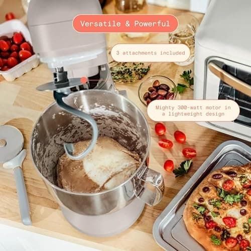 Wonderful Kitchen Stand Mixer 5.3 Qt Bowl, 12 Speeds Tilt-Head, Dough Hook Flat Beater Whisk for Baking Tasks Metal Build for Baking (Wildflower Porcini Taupe) thumbnail 7