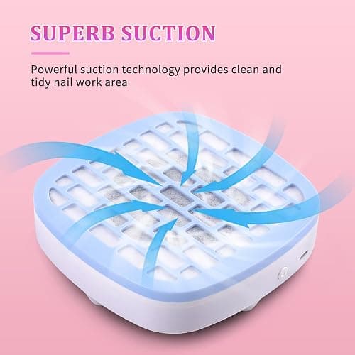 ANGNYA Nail Dust Collector with 10PCS Filter Pads, Compact Vacuum Fan Dust Collector for Beginner Mini Dust Suction Machine Manicure Pedicure Tool for Acrylic Nail Polishing for Home Use thumbnail 4