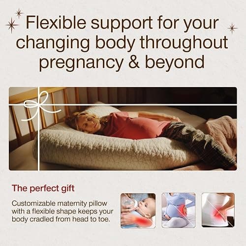 Coop Home Goods Maternity Pillow - Memory Foam Body Pillow for Pregnancy, Original Pregnancy Pillow, Side Sleeper Body Pillow, Full Body Pillow for Sleeping, Pregnancy Pillows for Sleeping (White) thumbnail 4