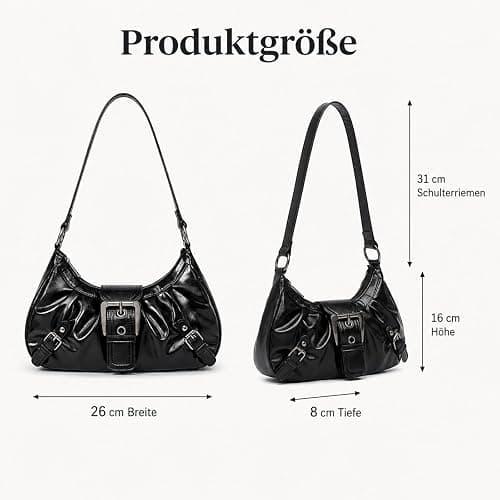 TJHDSF Y2K Bag, Vintage Tasche, Vintage Bag, Damen Umhängetasche PU-Leder | Y2K Tasche, Vintage Handtasche Damen, ästhetische Punk-Stil Tasche, 2000s Retro Design, Geschenkidee thumbnail 4