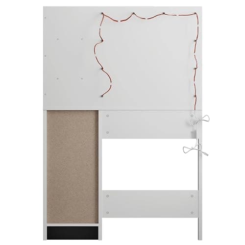 LIVELYGLOW Lighted Makeup Vanity Desk, 35.4“W x 15.7'”D x 54“H, White (with Lights and Mirror, Dimming Function, 2 Drawers and 1 Cabiniet, Open Shelves) by Boahaus thumbnail 10