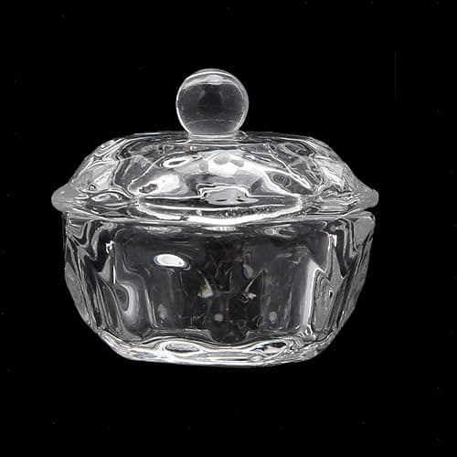 mollensiuer 2Pcs Clear Nail Art Acrylic Liquid Powder Dappen Dish Bowl Glass Crystal Cup Glassware with Lid for Nail Art Manicure Care Tools thumbnail 3