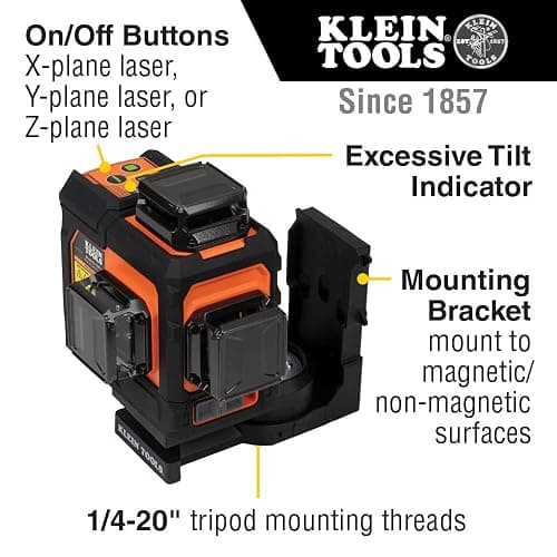 Klein Tools 93PLL Self-Leveling Laser Level with Bright Green 3x360-Degree Planes, Rechargeable Battery, Magnetic Mount thumbnail 4