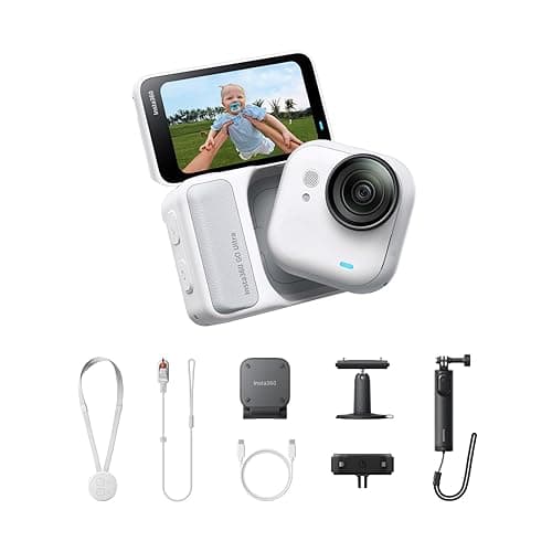 Insta360 GO Ultra Creator Bundle - Small 4K Vlogging Camera, Hands-Free, POV Cam, 1/1.28" Sensor, 53g Lightweight, 156° FOV, 200 Min Battery Life, Magnetic Wearable Action Camera for Sports, Vlog - Image 1