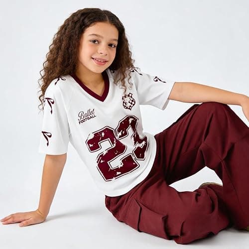 Afsmlys Tween Girls Clothes Short Sleeve Graphic T-Shirt Top + Cargo Pants 2pcs Outfit Set, Size 7-15Years thumbnail 4