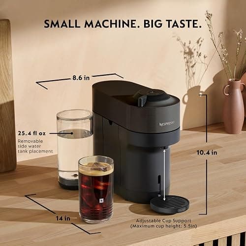 Nespresso Vertuo Pop+ Coffee and Espresso Machine by De'Longhi, Liquorice Black thumbnail 2