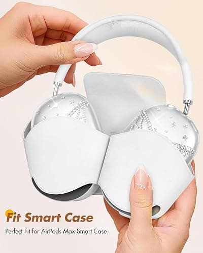 Joyleop for Airpods Max Headphone Case - Durable Soft TPU Protective Cover (Anti-Scratch,Anti-Fingerprint) for AirPods Max Cover,Clear Bling Headphones Case with Rhinestones for Women,Butterfly thumbnail 3