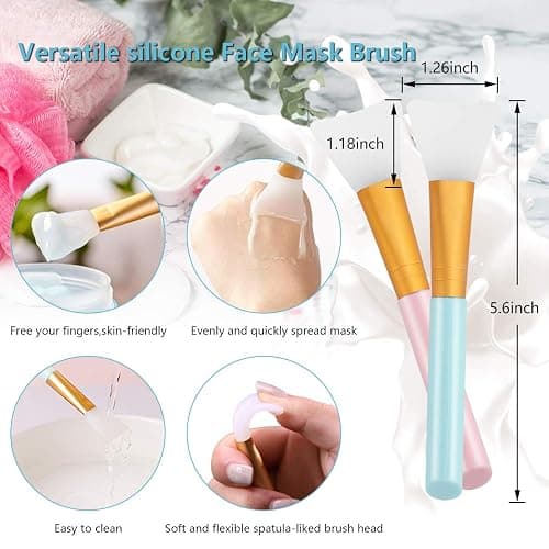 Silicone Face Scrubber, 2pcs Exfoliating Lip Brush, 2pcs Cleansing Brush,2pcs Face Mask Brush Exfoliator Blackhead Skin Care Tool - 6 Pieces Facial Tool thumbnail 2