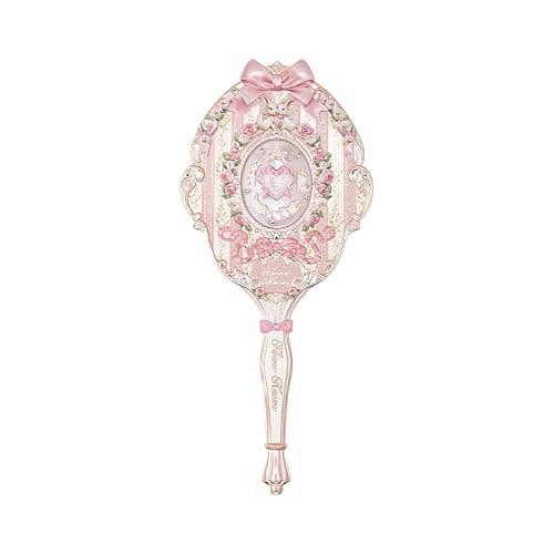 Flower Knows Bunny Garden Hand Mirror, Pink Decorative Makeup Mirror | Fairy-Tale Bunny & Rose Design, Easy-Grip Handle, Vanity Display, Touch-Ups & Gift-Ready Collectible Decor (Rosette Pink) - Image 1