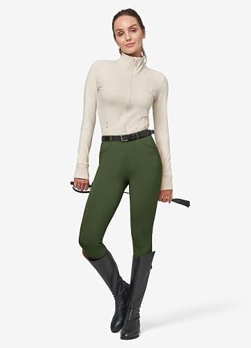 Willit Women's Fleece Riding Breeches Winter Horse Riding Pants Tights Equestrian Thermal Schooling Tights thumbnail 6