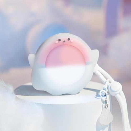 BUBBLELOGUS Cute Protective Case for GO Plus+, Soft Luminous Silicone Cover Shell with Cloud Charms and Adjustable Wrist Strap - White Ghost thumbnail 7