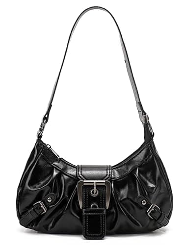 AFMKTICA Y2K Trendy Purse for Women, Leather Buckle Punk Hobo Clutch Purses Bags for Ladies Top Handle Shoulder Bag - Image 1
