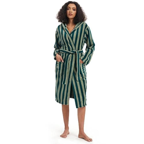 Terry Striped Robe - Cotton Kimono Terry Cloth Bathrobe - Image 1