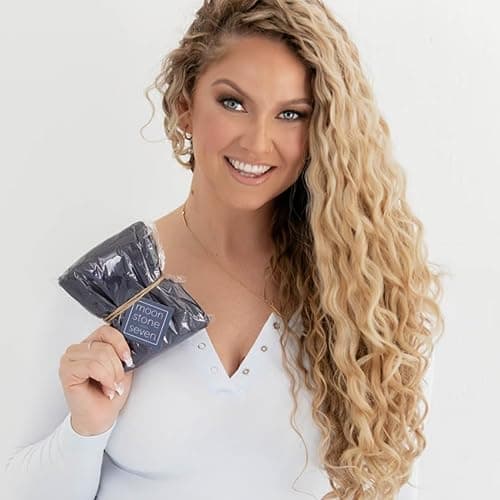 MoonstoneSeven Hair Plop - Curl Prep Wrap for Drying, Shaping & Frizz Control - Soft Cotton Lycra Hair Wrap for Wavy & Curly Hair - Reduces Frizz, Shortens Dry Time & Enhances Curl Definition - Maroon thumbnail 4