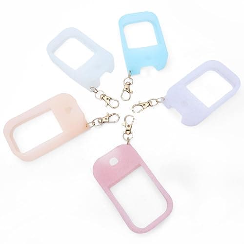 SUBANG 5 Pieces Silicone Case Compatible with Touchland Hand Sanitizer Spray Protective Case with Keychain for Power Mist and Glow Mist 1 fl oz thumbnail 6