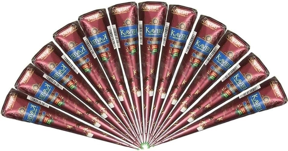 12 Pack Cones Natural Ready to Use Henna Paste Hair Color Hair Dye Cones - Image 1