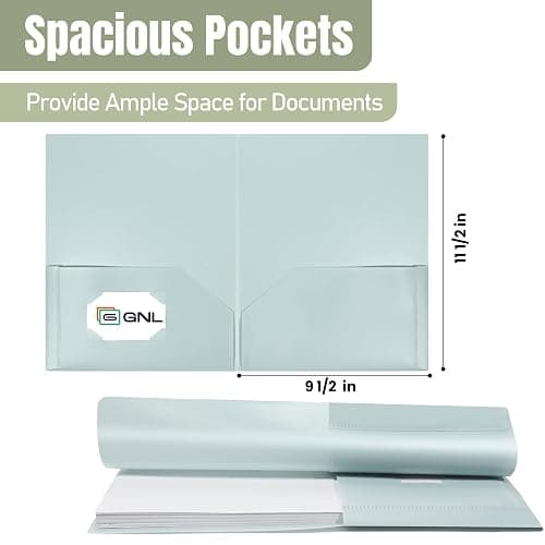 GNL Plastic Folders with Pockets, Pack of 5, Muted Pastel Colors, Heavy Duty 2 Pocket File Folders Letter Size, Pocket Folders for School, Home, and Office thumbnail 3
