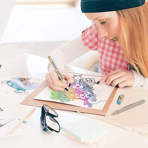 Shuttle Art 18-Pack Micro-line Pens - 11 Waterproof Archival Ink Colors in 0.3MM Felt Tip & 7 Blacks in 0.15-0.5MM For Journaling, Illustrating & Drawing thumbnail 3