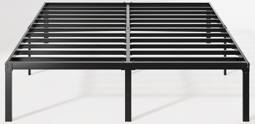Allewie Queen Bed Frame, 14 inch Metal Platform Beds with Storage Space, No Box Spring Needed and Easy Assembly, Black thumbnail 9