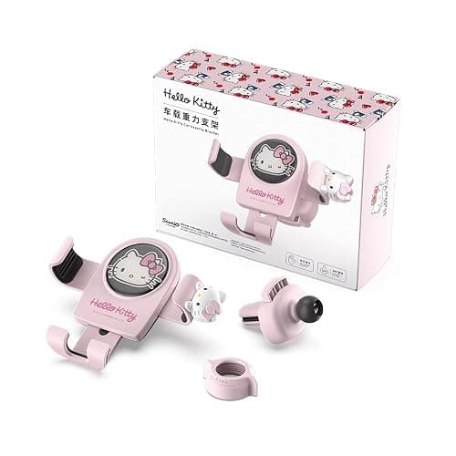 WIEEZN Cute Phone Mount for Car, Pink Cat Air Vent Clip Car Phone Holder Mount Fit for All Cell Phone, Pretty Car Accessories for Women and Girls thumbnail 3
