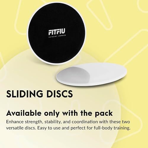 Fitfiu Fitness Pack of 4 Pilates Accessories: 1 Weights 2 Wristbands 2 Dumbbells 2 Dumbbells 2 Sliding Discs 1 Steel Elastic Band in White Silicone thumbnail 7