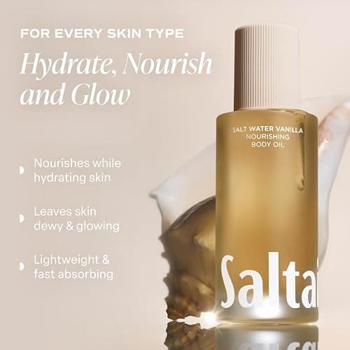 Saltair Body Oil. Luxurious Salt Water Vanilla After Shower and Bath Oil Moisturizer for Women and Men. Botanical, Non-Greasy, and Well-Absorbing Lotion for Hydrating Dry Skin. 4oz Pump Bottle thumbnail 2