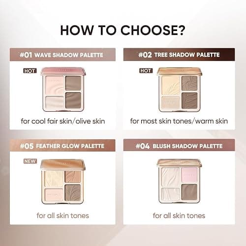 JUDYDOLL Highlight & Contour Palette, All-in-One Matte Highlighter Contour Compact, Natural Brightening Finish for Cool Fair & Olive Skin (New Version 01 Wave Shadow Palette) thumbnail 7