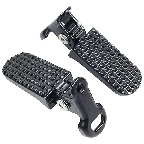SYCOOVEN 1 Pair Mini Bike Foot Pegs, Universal Bike Foot Rest, Aluminium Alloy Non-Slip Bike Pegs, Folding Bike Rear Pedals for Mountain Bike, Folding Bicycle - black