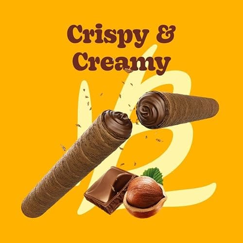 Bauducco Wafer Rolls, Crispy Chocolate Wafer Rolls Filled with Creamy Hazelnut, 14.1 oz (Pack of 1) thumbnail 3