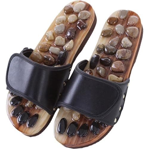 Tsffae Fußmassage-Hausschuhe, 1 Stück, Naturstein-Hausschuhe, Reflexzonenmassage, Naturheilkunde, Akupunktur, Plantarfasziitis-massageschuhe Zur Linderung Von Fußschmerzen Für Männer Und Frauen - Image 1