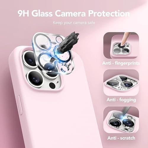 GONEZ Magnetic for iPhone 15 Pro Case, Compatible with MagSafe, [Screen Protector + Camera Lens Protector], Silicone Shockproof Anti-Scratch Protective Phone Case 6.1 inch, Chalk Pink thumbnail 6