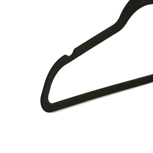Amazon Basics Slim, Velvet, Non-Slip Suit Clothes Hangers, Black/Rose Gold - Pack of 100 thumbnail 6