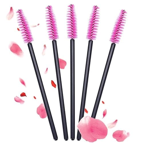 BTYMS 100 Pieces Disposable Spoolies Brush Eyelash Mascara Brushes Lash Wands Applicator Eyebrow Brush for Lash Extension-Pink thumbnail 4