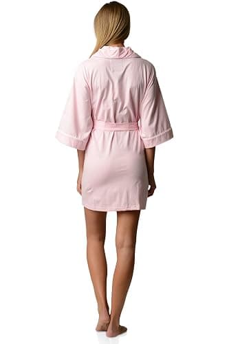 Casual Nights Women's Lounge Jersey Cotton Kimono Short Robe thumbnail 3