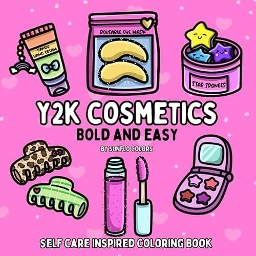 Y2K Cosmetics: Self Care Inspired Bold and Easy Coloring Book for Adults or Kids - Image 1
