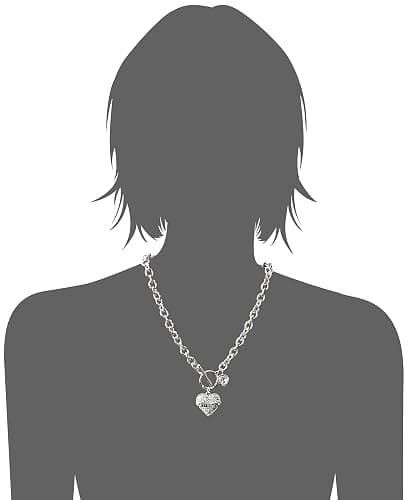GUESS Women's Toggle Logo Charm Necklace, Silver, One Size thumbnail 3