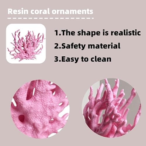 SwandTanpand Pink Aquarium Coral Fish Tank Decorations Aquarium Landscape | Realistic coral aquarium decoration, 5.9" x 4.7" , suitable for fish, works for freshwater/saltwater tanks, easy to clean thumbnail 4