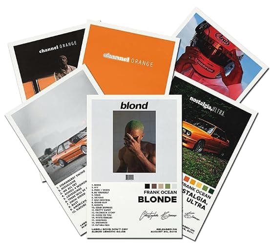 BATWHO 6-Piece Set Frank Ocean Poster (Blonde，Channel Orange， Nostalgia Ultra) Canvas Album Unframed Set - 8x12IN thumbnail 3