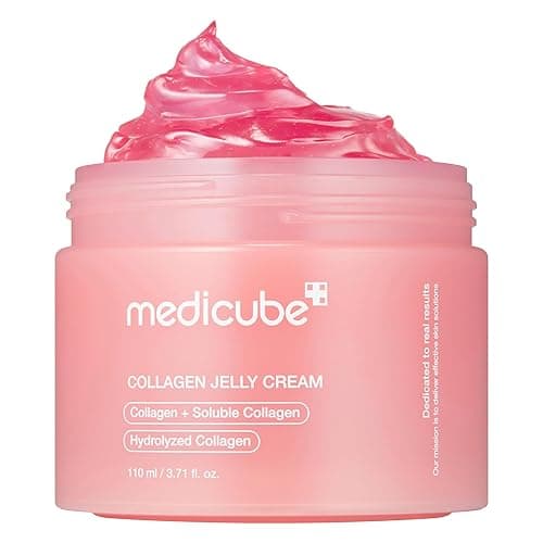 medicube Collagen Jelly Cream- Niacinamide & Freeze-Dried Hydrolyzed Collagen-Boosts skin barrier hydration & gives 24h Glow & Firmer looking skin | No artificial color, Korean skincare (3.71 fl.oz.) - 3.71 Fl Oz (Pack of 1)