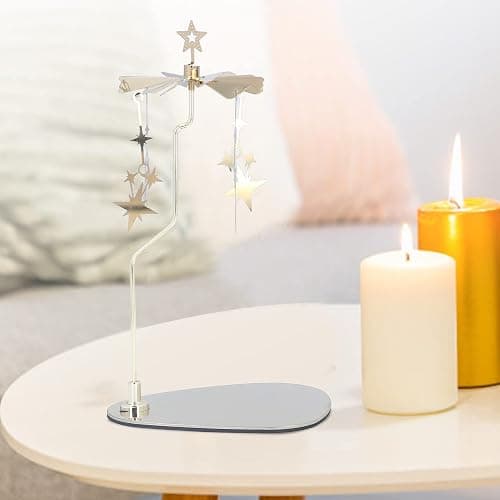 Fayelume Star Candle Carousel, Rotary Candle Holder Rotating, Stainless Steel Chime Candles Holder, for Bars Cafes Christmas Wedding thumbnail 3