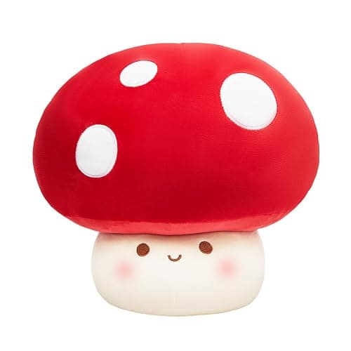 Yulefly 9-Inch Mushroom Pillow Plush- Cute Mushroom Stuffed Animal Plush Toy Decorative Throw Pillows for Home Car Halloween Birthday Gift for Kids Adults - Image 1